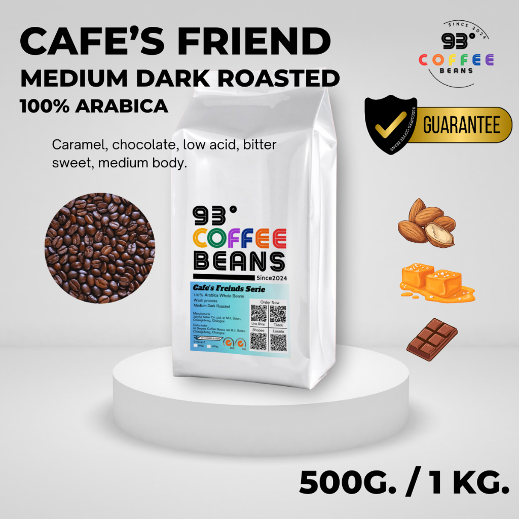 Cafe's Friend Series Arabica 100% Medium Dark Roast ราคาส่ง 3 kg / 6 kg. / 10 kg.