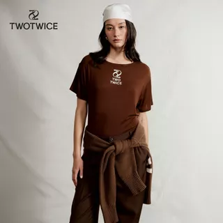 Twotwice - Ultra Soft Tee Brown tone ใส่ได้สองด้าน เส้นใยธรรมชาติ 96% นุ่มสบาย ได้รับการรับรองความปลอดภัย อ่อนโยนต่อผิว