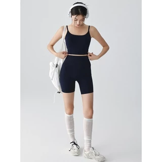 Big Thigh เสื้อซับในกีฬาสตรี หลังสายแบบ U มีแผ่นเสริมหน้าอก ลดแรงกระแทก สำหรับโยคะ พิลาทีส และฟิตเนส