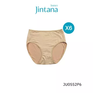 (สินค้าขายดี)(แพ็ก6ชิ้น)Jintana กางเกงชั้นใน จินตนา รุ่น Basic รหัส JU0552P6 (ทรงเต็มตัว) เนื้อผ้านิ่มพิเศษ ใส่สบาย