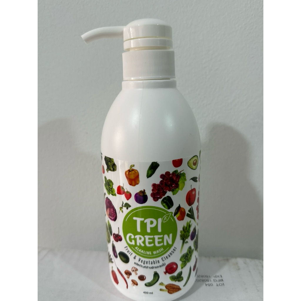 น้ำยาล้างผักผลไม้ทีพีไอ TPI Green Alkaline Wash ขวด 450ml