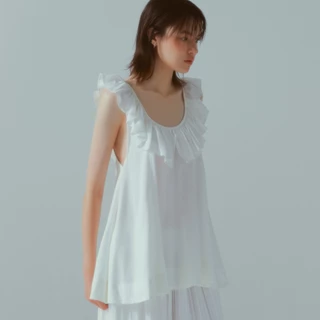COWORKER - Ruffle Mini Dress เดรสสั้นคอระบายแขนกุด