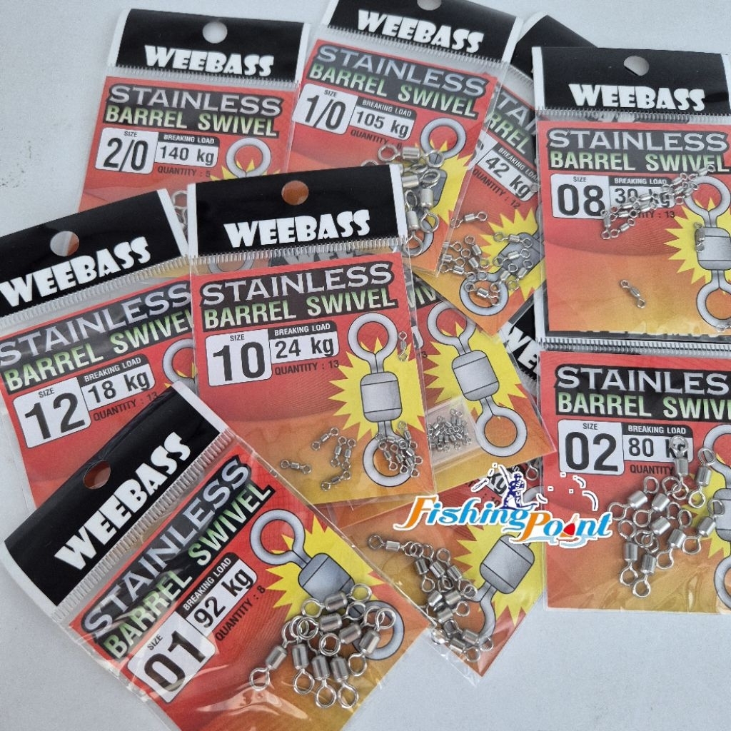 ลูกหมุนถังเรียบ weebass stainless barrel swivel