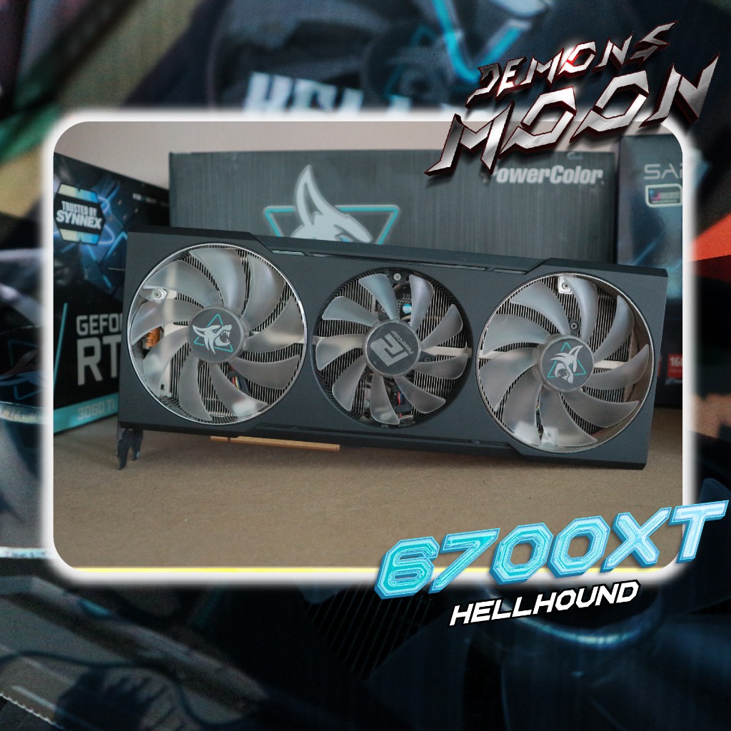 6700XT 12GB กาดจอ VGA POWERCOLOR HELLHOUND RX6700XT  สินค้ามือสอง + ประกันใจ 7 วัน Demons moon