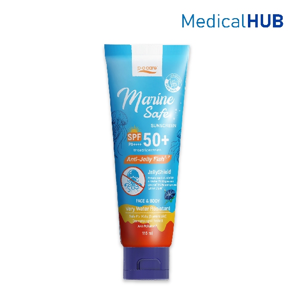 PO Care Marine Safe SPF50+ PA++++ กันแดดเนื้อเจลลี่ ผิวลื่นนนน แมงกะพรุนไม่เกาะผิว 115 ml 23053