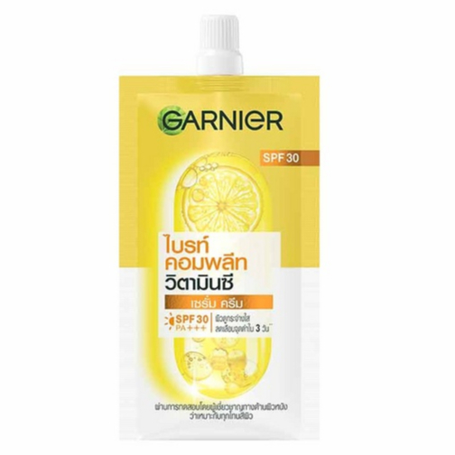 {[ราคาเป็นซอง]} Garnier Light Complete Serum Cream 7 ml. การ์นิเย่ ไลท์ คอมพลีท เซรั่มครีม กระจ่างใส ซองฉีก 7 มล.