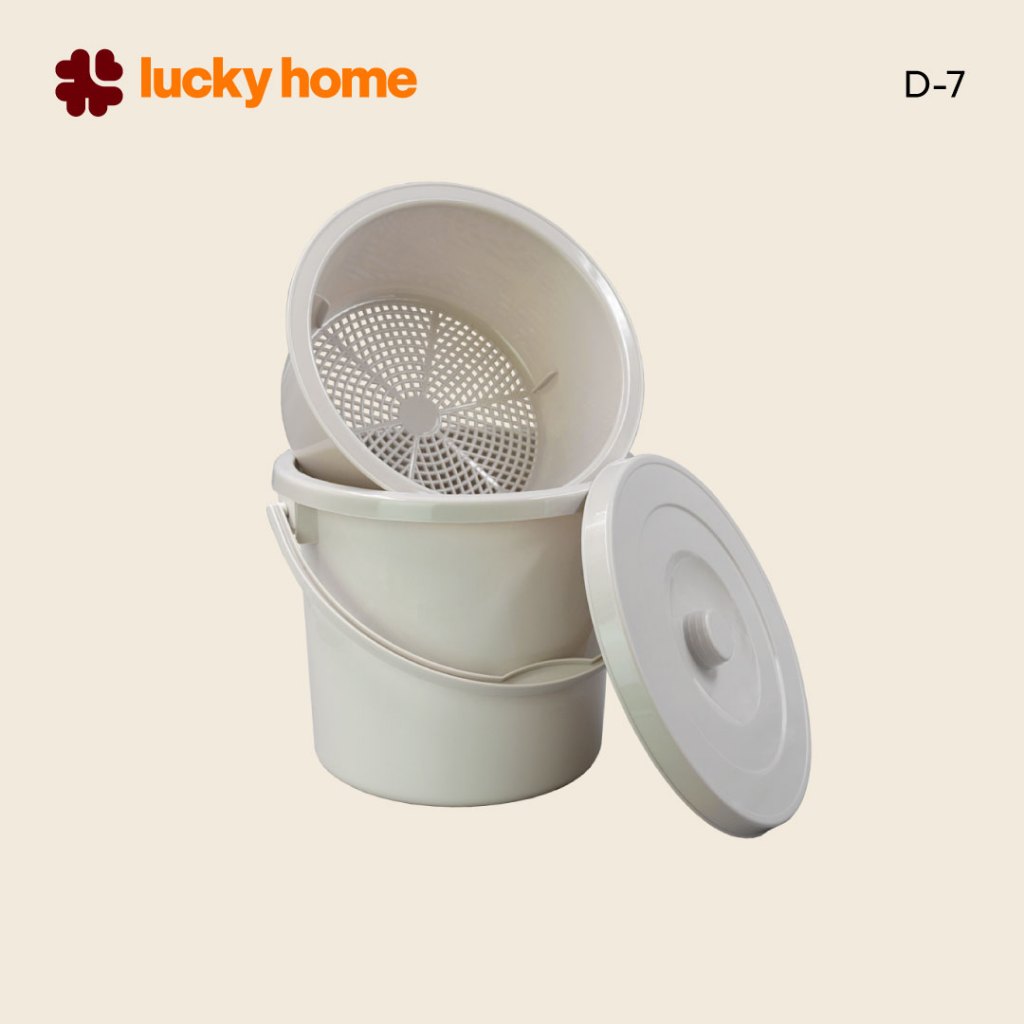 LUCKY HOME ถังแยกขยะ 7 ลิตร D-7 ขนาดสินค้า (เส้นผ่าศูนย์กลางxสูง) : 24.5 x 21.5 cm