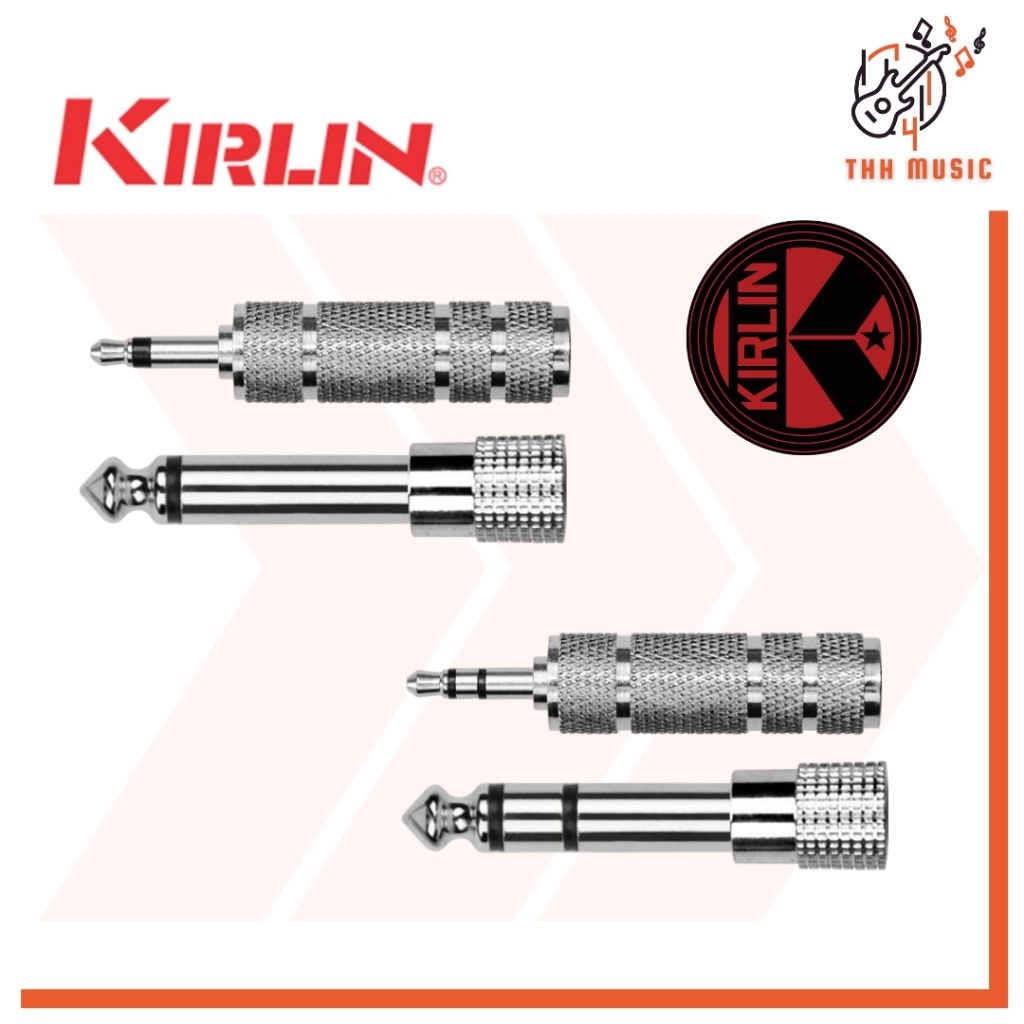 Kirlin Adapter หัวแปลงแจ็ค KIRLIN 6.35-3.5 / 3.5-6.35สเตอริโอ/โมโน ก็ต้าร์ เบส เครื่องเสียง Jack AdapterConnector