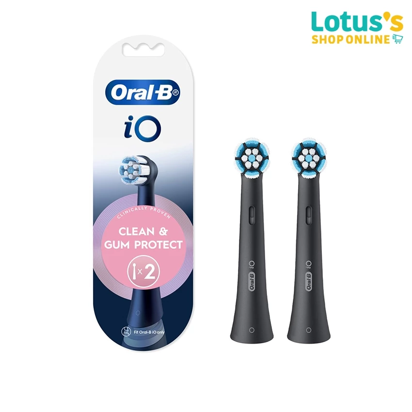 ออรัลบี หัวแปรงสีฟันไฟฟ้า ไอโอ รีฟิล X2 ORAL-B POWER TOOTHBRUSH IO REFILL CLEAN AND GUM PROTECT BLACK X2