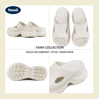 Tawii. รองเท้าแตะผู้หญิง รองเท้าหัวโต 6.5cm พื้นหนา รองเท้าแบบสวม กันลื่น นิ่ม แฟชั่น ทนต่อการสึกหรอ