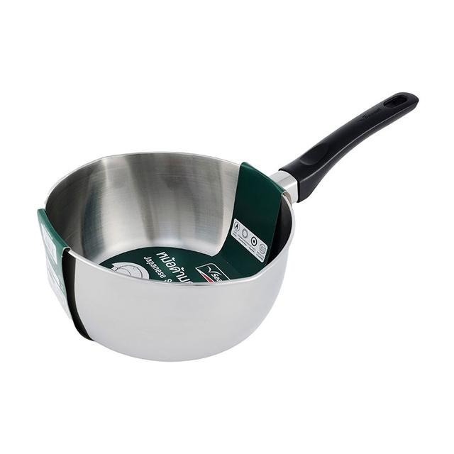 SEAGULL (นกนางนวล) หม้อด้ามญี่ปุ่น ขนาด 20 ซม. ผลิตจากสเตนเลสสตีลคุณภาพดี  ด้ามจับเบกาไลท์