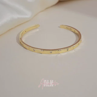 Luv Bangle - กำไลข้อมือ ประดับหัวใจนูน มี 3 สี (#BG9-02) แพ้ง่ายใส่ได้ค่ะ
