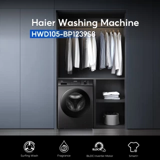 Haier เครื่องซักผ้าฝาหน้า รุ่น HWD105-BP1239S8 ซัก10.5kg/อบ7kg