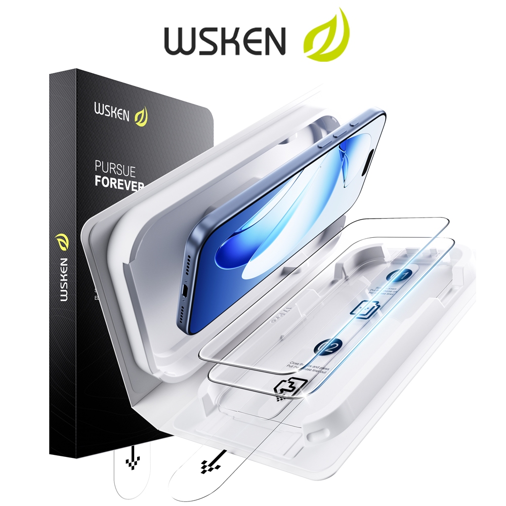2Pcak WSKEN ฟิล์มกันรอยกระจกนิรภัย iPhone 17Pro AR แบบใสพิเศษ ป้องกันการสะท้อนแสงสูง ความแม่นยำของสี ติดตั้งง่าย เต็มจอ
