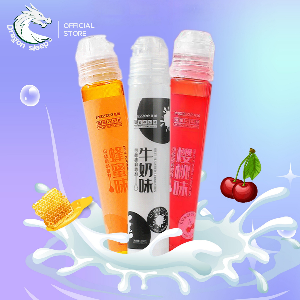 Mizzzee เจลหล่อลื่นสูตรน้ำ ฝาปิดแข็งแรง ขนาดพกพา 100 ml กลิ่นนม, น้ำผึ้ง และเชอร์รี