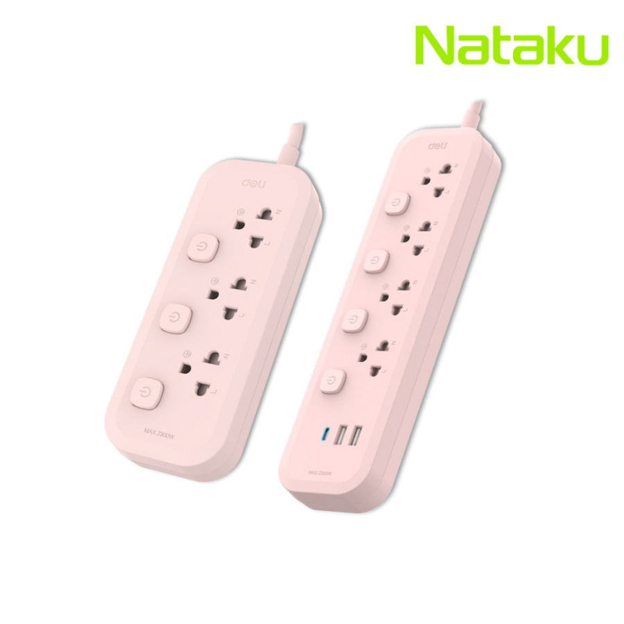Nataku ปลั๊กพ่วง ปลั๊ก3ตา ปลั๊กไฟ power socket 2300W มาตรฐาน มอก. สวิตช์ปิดเปิด 
