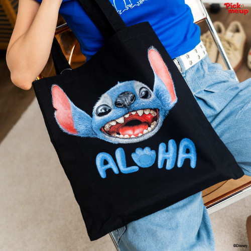 PickMeUp กระเป๋าผ้าแคนวาสพิมพ์ลาย Stitch Ohana 2Side Tote Bag ลิขสิทธิ์ Disney