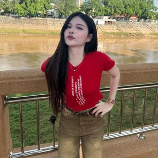 🌈SpinnyHouse🌈เสื้อยืดรัดรูป ผ้ายืดยูนิ เสื้อเข้ารูป พร้อมส่ง สกรีนลายสตรีทสไตล์เกาหลี สาวอวบใส่ได้ รุ่น กิมจิSURE