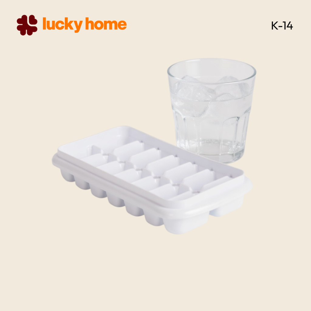 LUCKY HOME ถาดทำน้ำแข็ง 14 ช่อง K-14 ขนาด (กว้างxยาวxสูง): 12 x 26 x 4 cm
