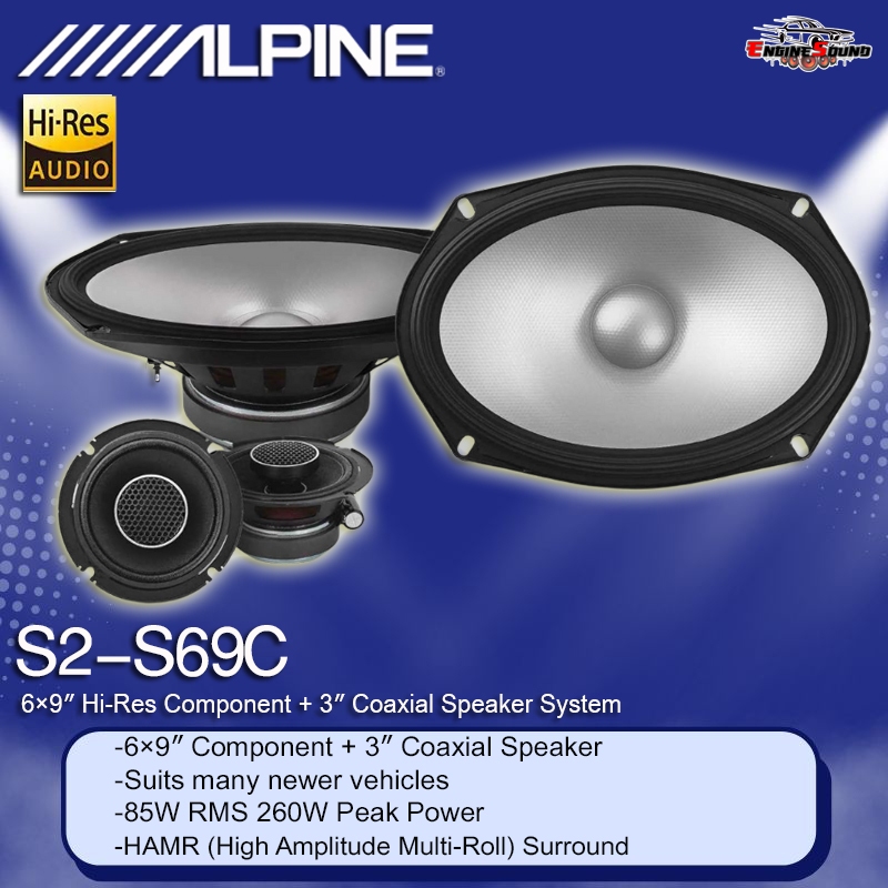 🔊 Alpine S2-S69C ลำโพงแยกชิ้น 6x9 นิ้ว เสียงดี คมชัด เบสแน่น ลำโพงแยกชิ้น 2 ทาง เสียงใสฟังสบาย ลำโพง