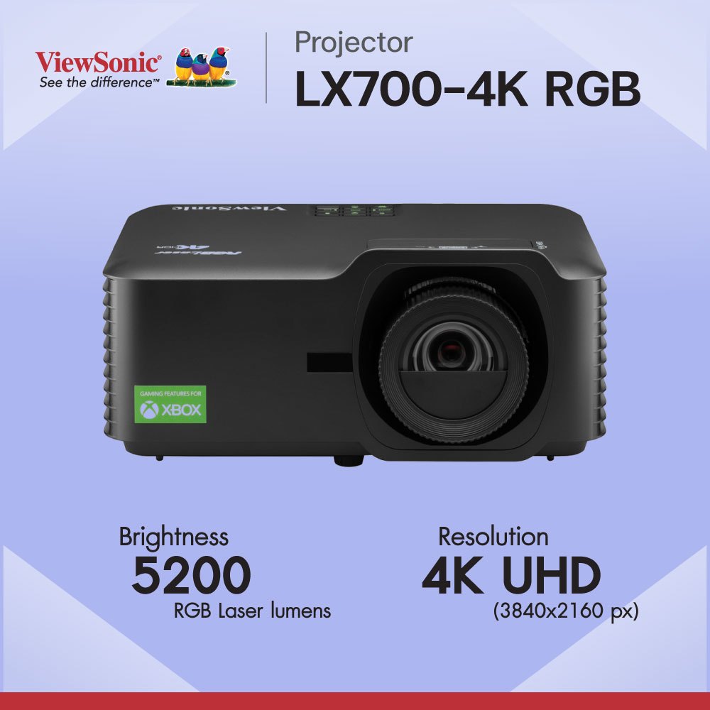 Projector ViewSonic LX700-4K RGB (4K / 5200 RGB Laser Lumens) รับประกันตัวเครื่อง 3 ปี หลอดภาพ 3 ปี