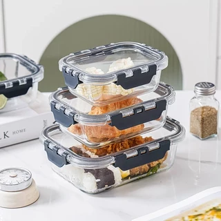 ภาชนะใส่อาหารแก้ว ปราศจาก BPA ปลอดภัยสำหรับไมโครเวฟ เหมาะสำหรับใส่กล่องข้าว กล่องข้าวนักเรียน และกล่องข้าวที่ทำงาน