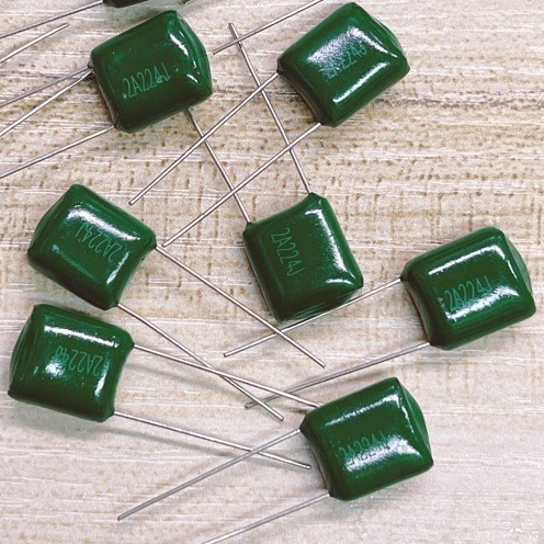 C. ไมล่า 2A224J 224 100V. 0.22 สีเขียว