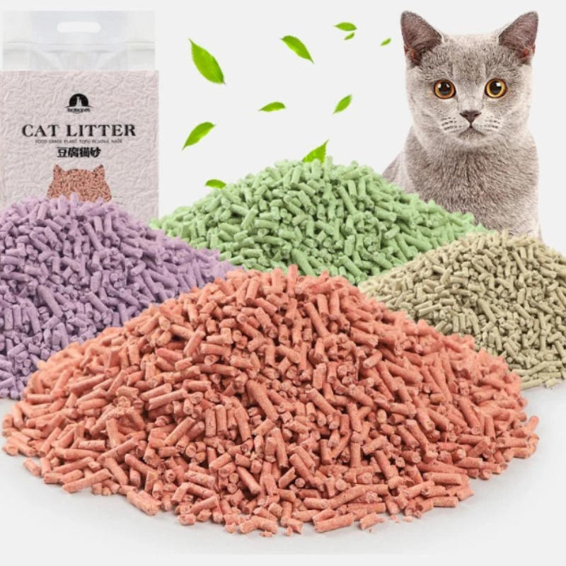 ทรายแมวเต้าหู้ คุณภาพสูง ผลิตจากกากถั่วเหลืองธรรมชาติ ทรายแมว Cat Litter ((6 ลิต