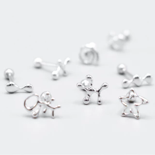 mooklyn.co MARINAE EAR STUDS (silver925 rhodium plated) จิวหูมาริเน่ ต่างหูแป้นกลม (เงินแท้925ชุบโรเดียม)