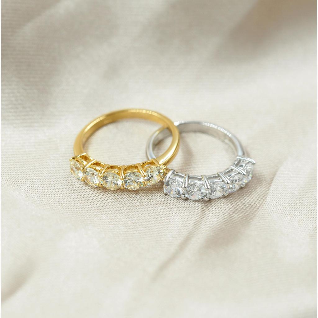 MSCHOO : แหวนแถวฝัง CZ 4 mm.