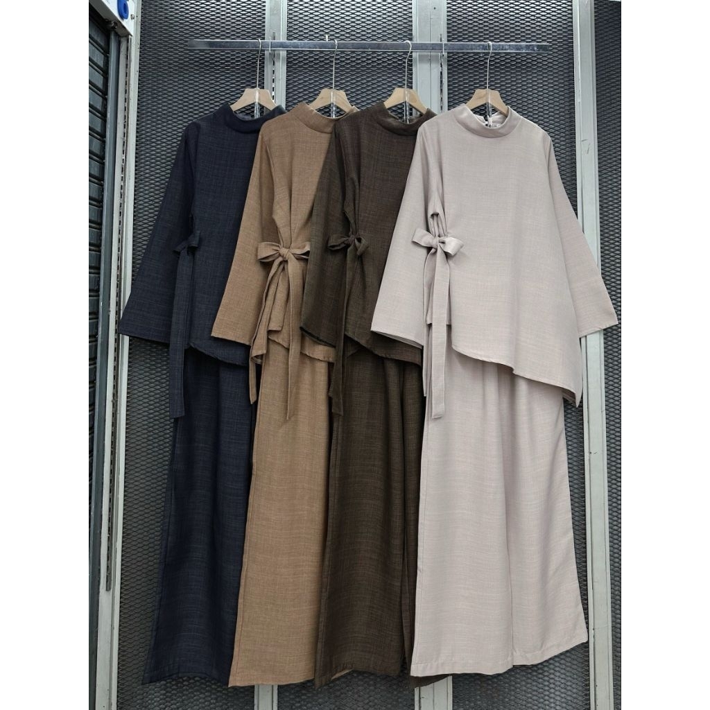 ON Set 8827 ชุดเซทกางเกง งานแบบใหม่ สไตล์เกาหลีเกาใจ ผ้าลินินใส่สบายผ้ายับยาก แฟชั่นมุสลิม