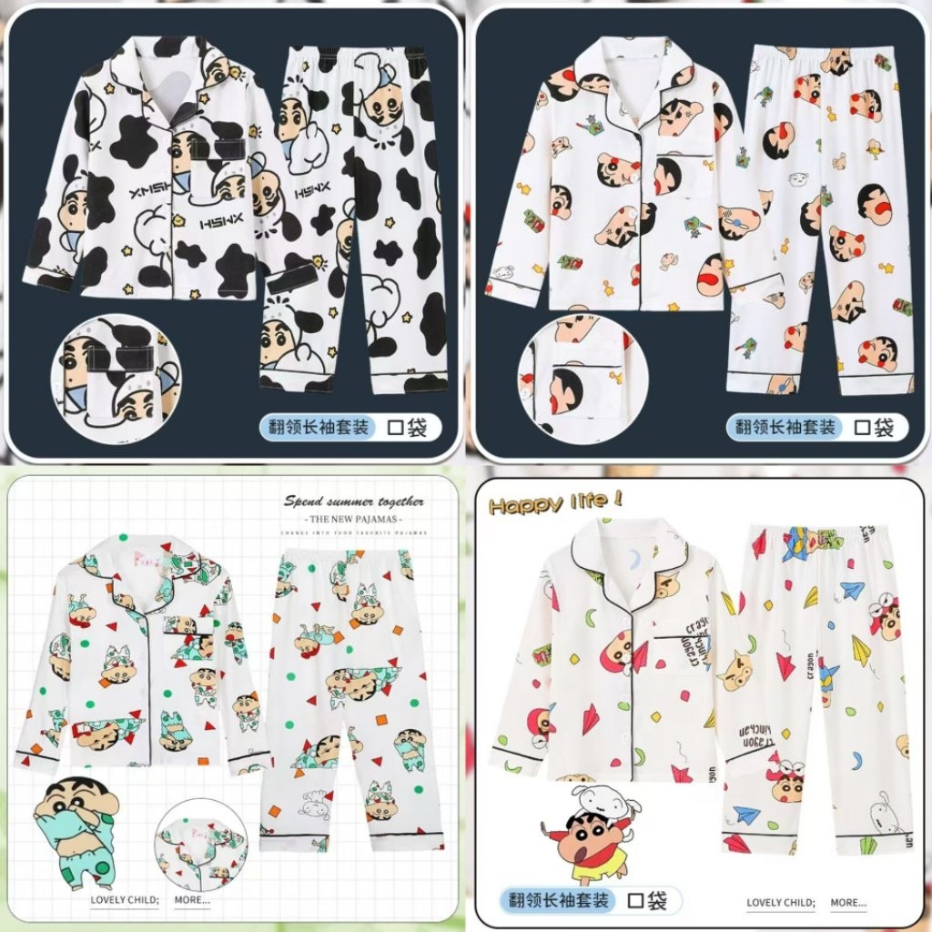 🔥มีส่งด่วน🔥ชุดนอนเด็กชินจัง 95-150 ซม. ผ้านุ่มนิ่มมาก เด็กผู้ชาย เด็กผู้หญิง