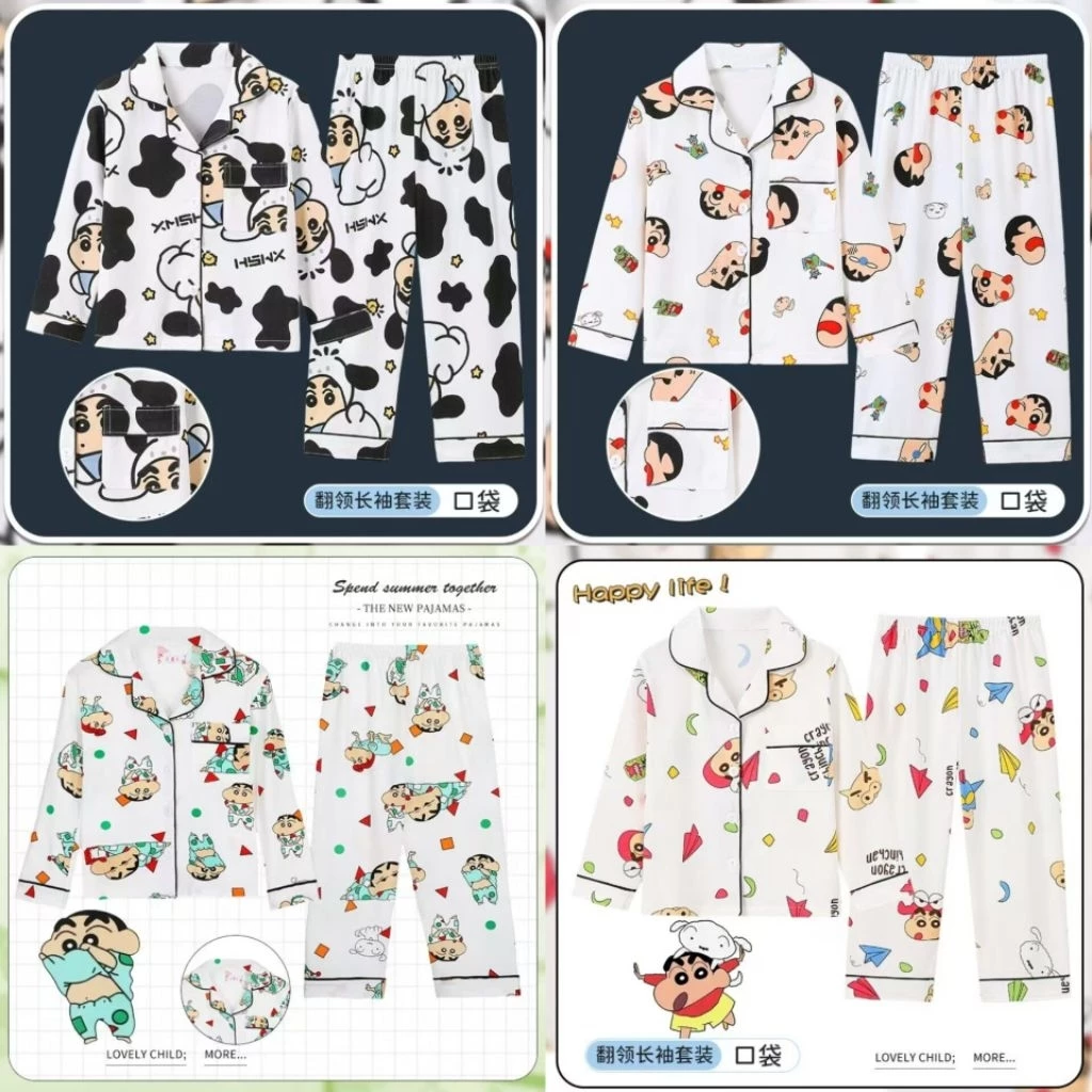 🔥มีส่งด่วน🔥ชุดนอนเด็กชินจัง 95-150 ซม. ผ้านุ่มนิ่มมาก เด็กผู้ชาย เด็กผู้หญิง