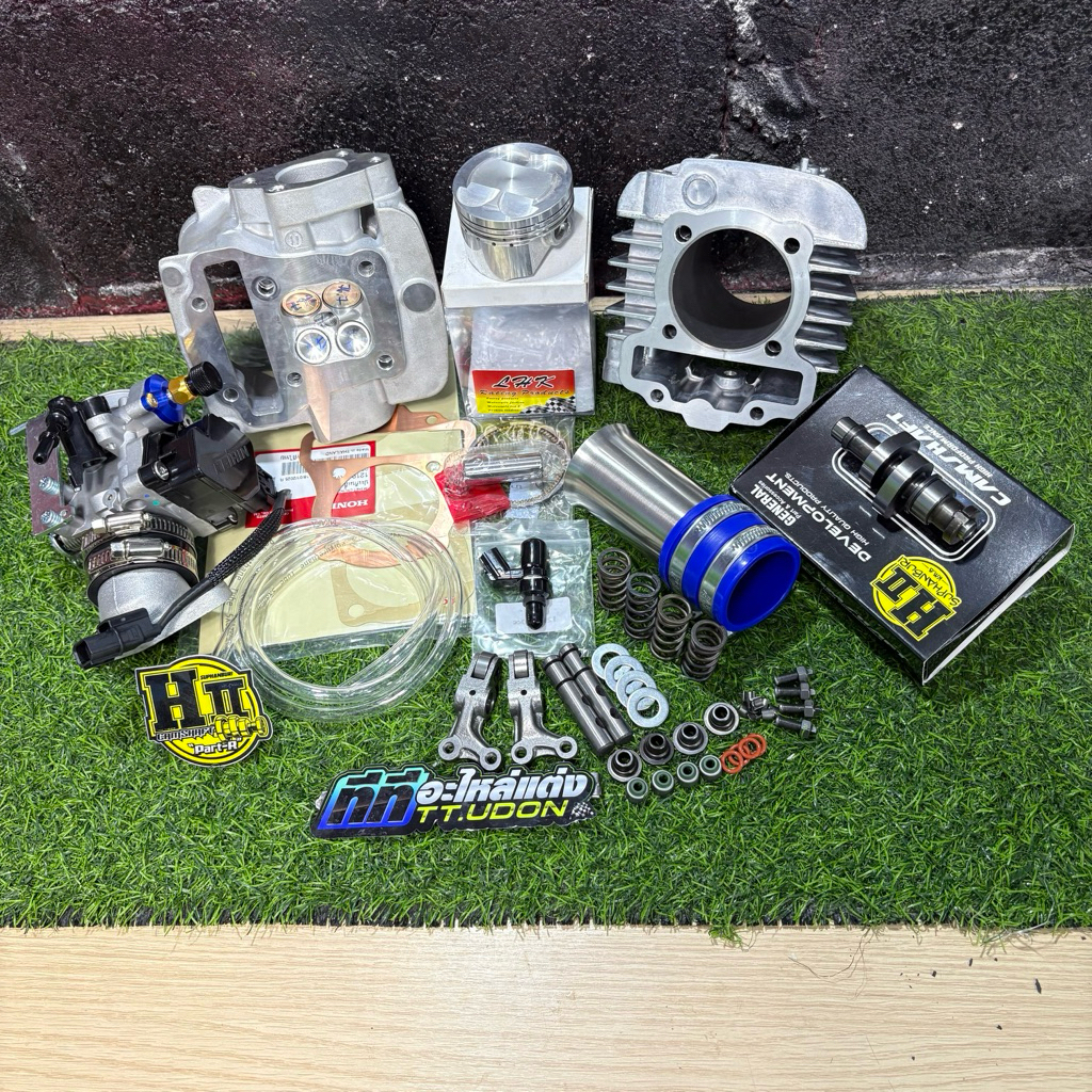 เสื้อฝา4วาล์ว wave110i แคมเฮง พร้อมลูกสูบ LHK ขนาด 53-59 มิล