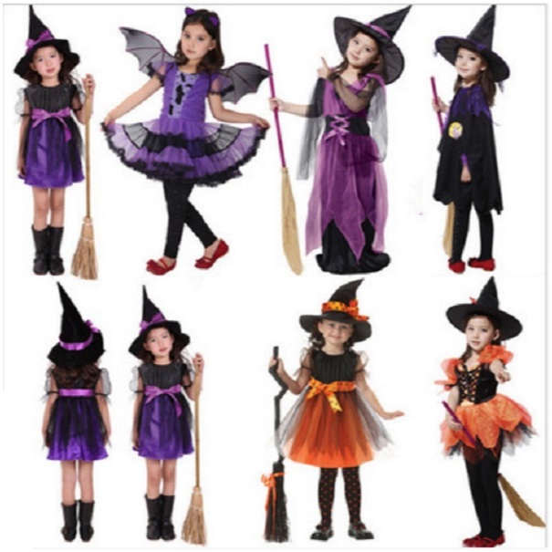 FF ชุดฮาโลวีน เด็กผู้หญิง ชุดแม่มด มาพร้อมหมวก ( มี 5 แบบ ) รุ่น MM001-MM002-MM003-MM004-MM005
