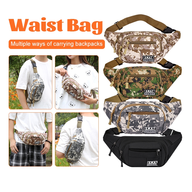 กระเป๋าคาดลำตัวแบบ 4 ซิปรุ่นใหม่ กระเป๋าสตางค์เครื่องคิดเงินไซต์ก่อสร้าง กระเป๋าคาดเอวอเนกประสงค์สำหรับผู้ชาย