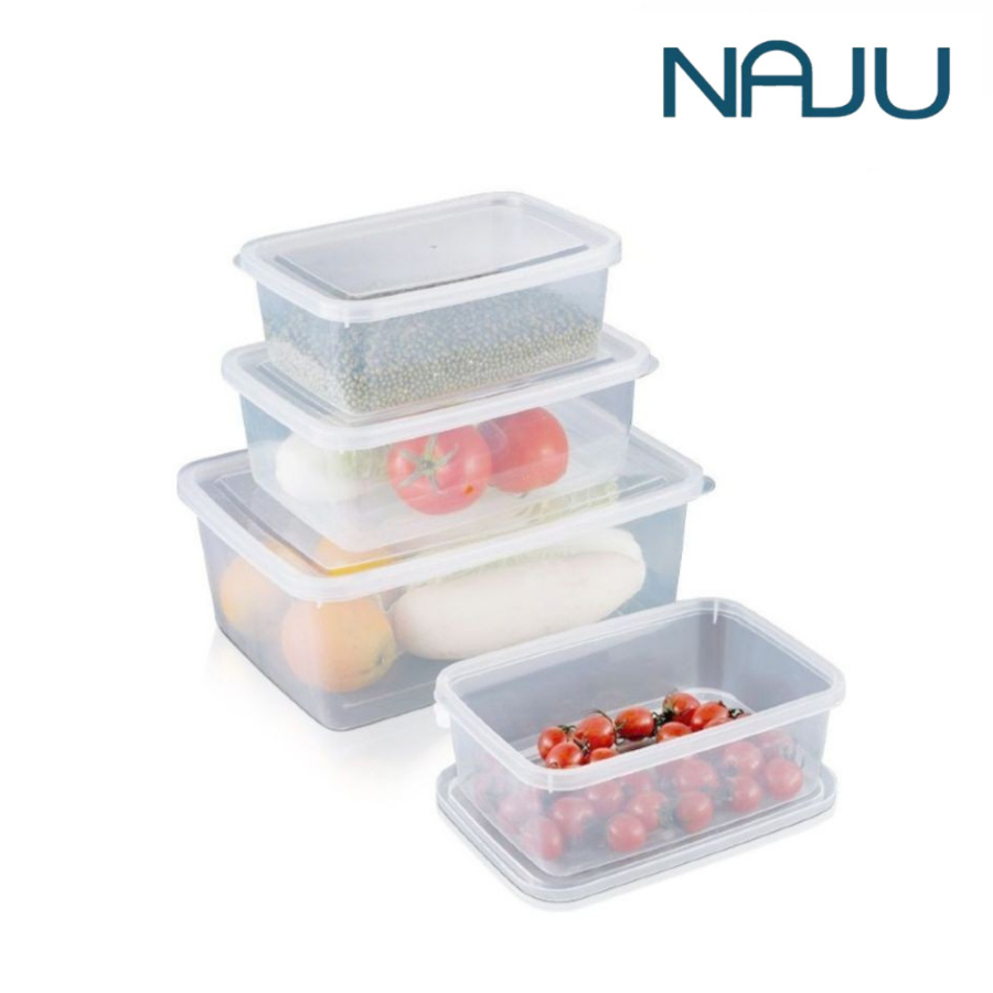 Naju กล่องเก็บอาหารในตู้เย็น กล่องใส่อาหาร กล่องอเนกประสงค์ Food containerเก็บอาหาร  ถนอมอาหาร มีฝาปิด ให้เก็บได้นานขึ้น