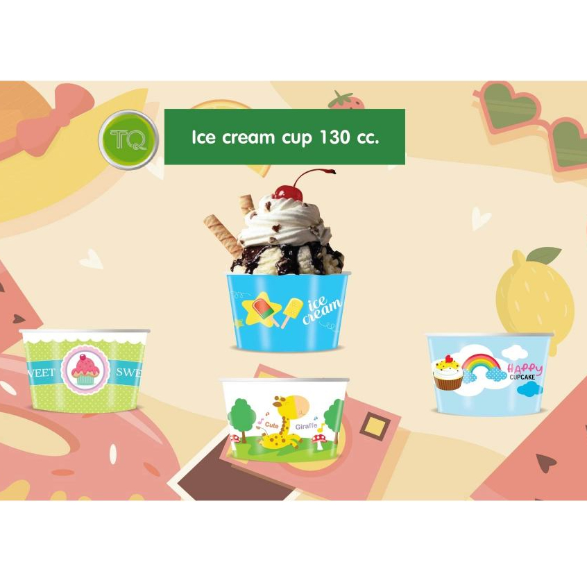 TQ - ถ้วยกระดาษใส่อาหาร ขนาด130cc.(1000 Pcs./ลัง)