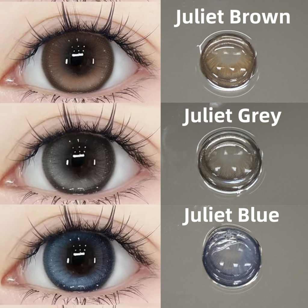 0.00-6.00 Midroo คอนแทคเลนส์ เลนส์ค่าสายตาสั้น snowflake เลนส์น่ารักๆ Juliet Contact Lens รายเดือน