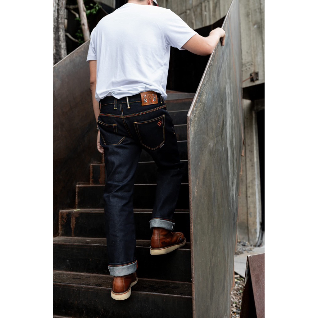 Surpass Denim Koi Fish ( Nishikigoi )Japan Selvedge 20 oz Red Selvedge Deep Indigo by