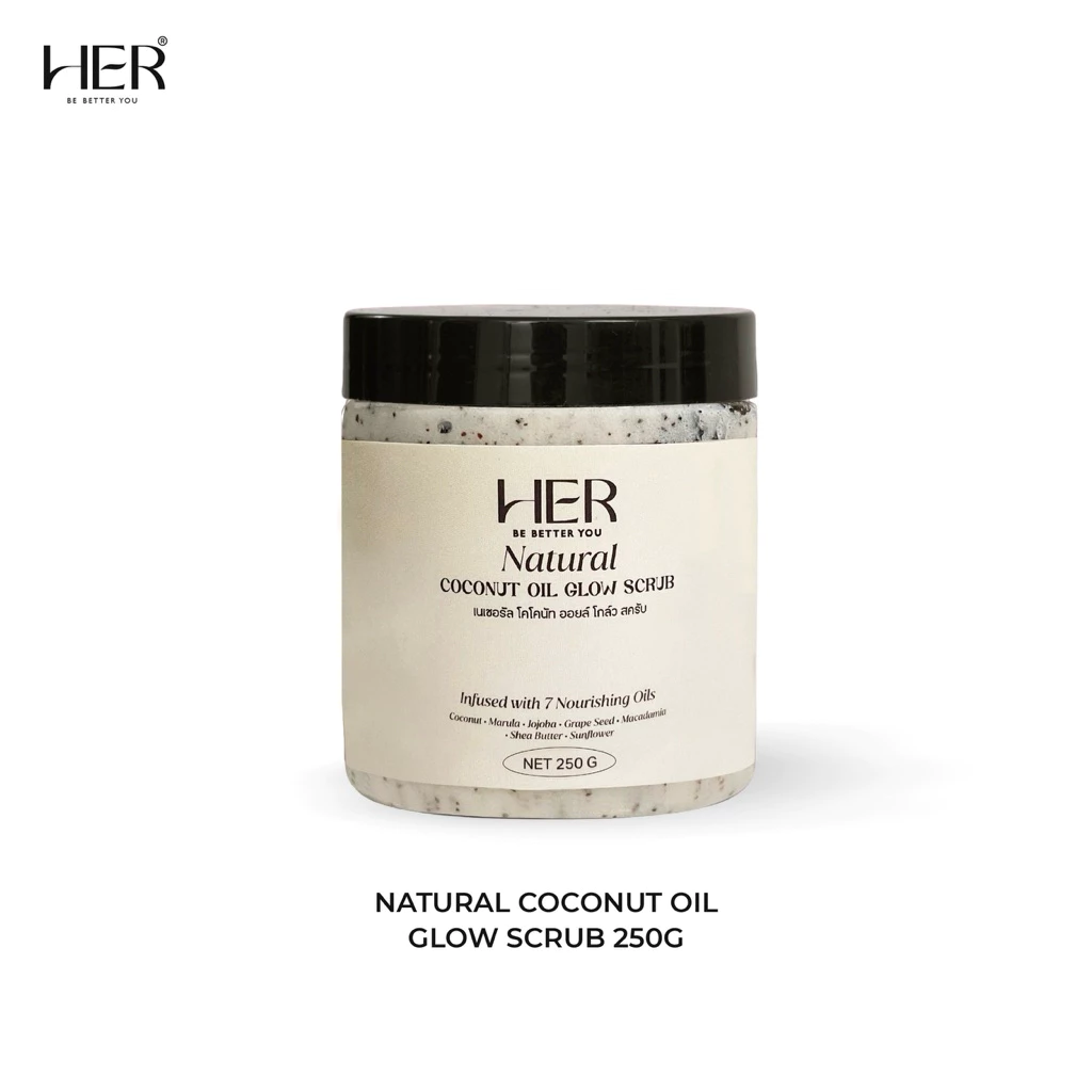 Her Natural Coconut Oil Glow Scrub สครับโกลว์น้ํามันมะพร้าวธรรมชาติ