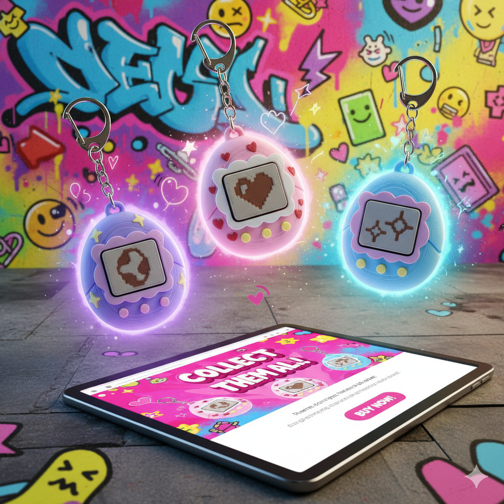 พวงกุญแจคลิกกี้ ก็อตจิ Clicky-Gotchi 3D Printing (ราคาต่อชิ้น)