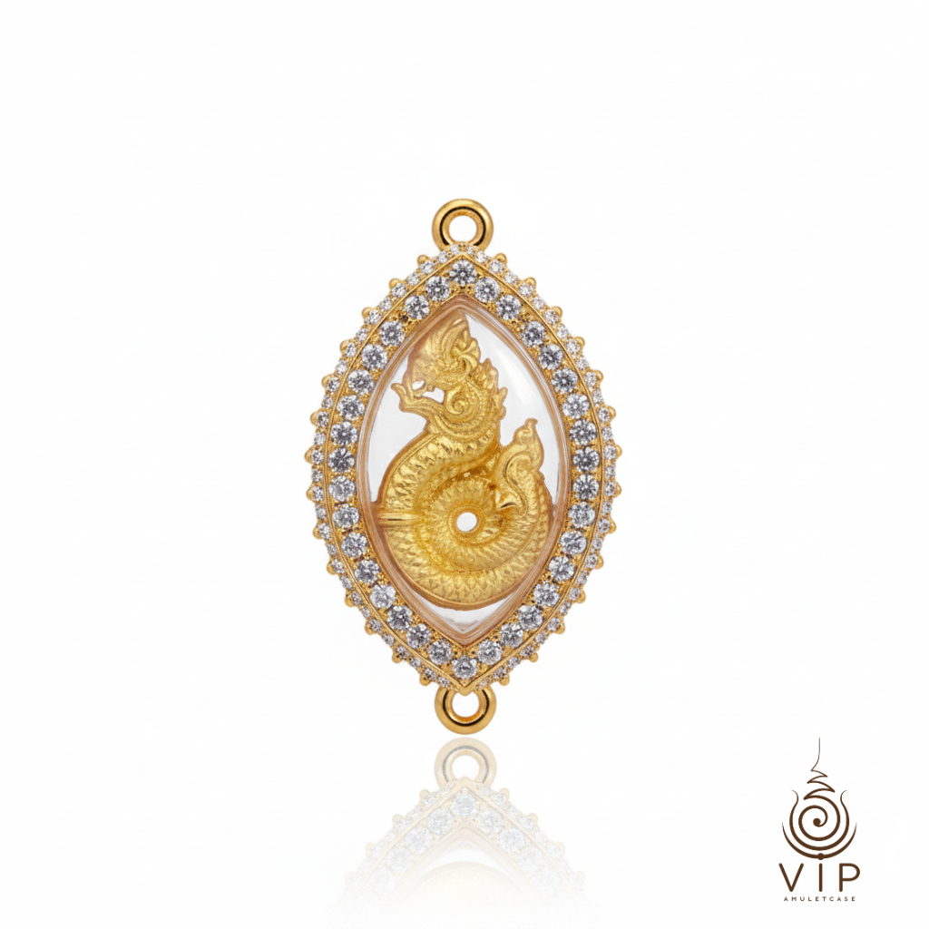 (จัดส่งไว เคลมฟรี) กรอบดวงตาฝังเพชร 👁 | Diamond Eye Amulet Frame | 镶钻眼形佛牌框