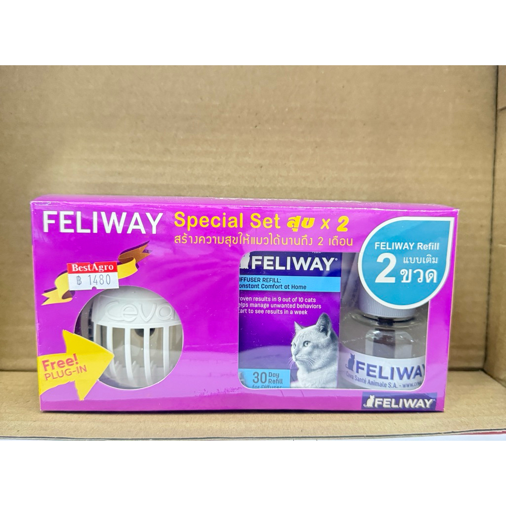 Feliway Special set สุข x 2 สร้างความสุขให้แมว ช่วยให้แมวคลายกังวล ลดเครียด (exp 09/27)