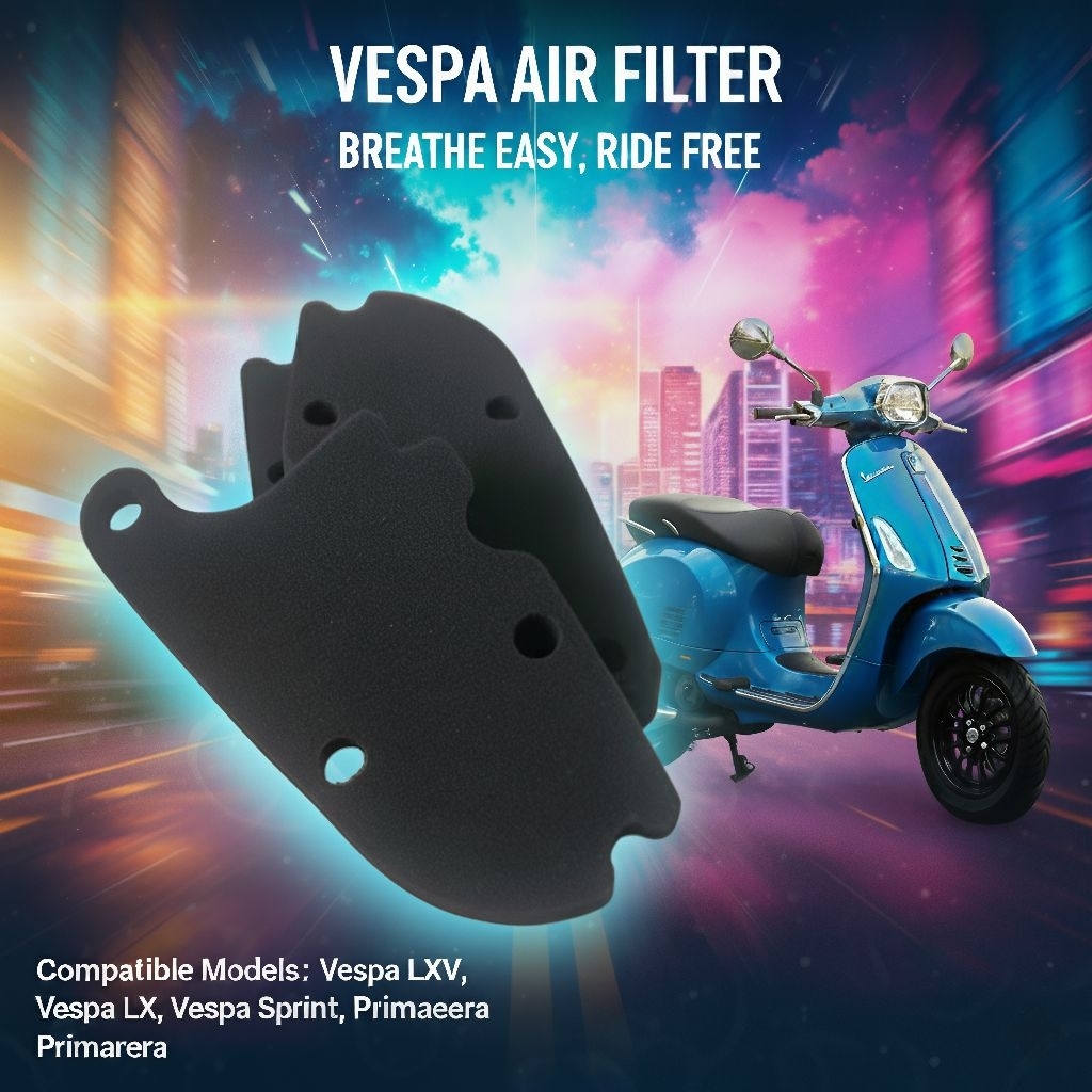 กรองอากาศ ไส้กรองอากาศ VESPA Air Filter สำหรับเวสป้า LXV, LX, Sprint, Primavera รุ่นอื่นเช็คได้ในรายละเอียดสินค้า