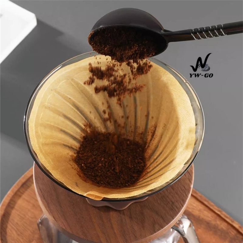 40/100แผ่น กระดาษกรองกาแฟ รูปทรงV กระดาษดริป กรองกาแฟ กระดาษกรองกาแฟวงกลมCF18