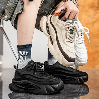 【Venous】2025 รองเท้ากีฬาสีดำใหม่สำหรับผู้ชาย รองเท้ากีฬาสบายๆ สำหรับผู้ชาย รองเท้ากีฬายาง
