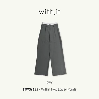 Withit Double Layers Pants With Black Label กางเกงทำงานขอบ 2 ชั้น - BTW36625