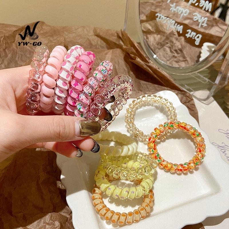 6pcs/ต่อแพ็ค ยางรัดผม โดปามีน เครื่องประดับผม สําหรับผู้หญิง ยืดหยุ่นได้ดีมาก สไตล์เกาหลี หลากสี G3259