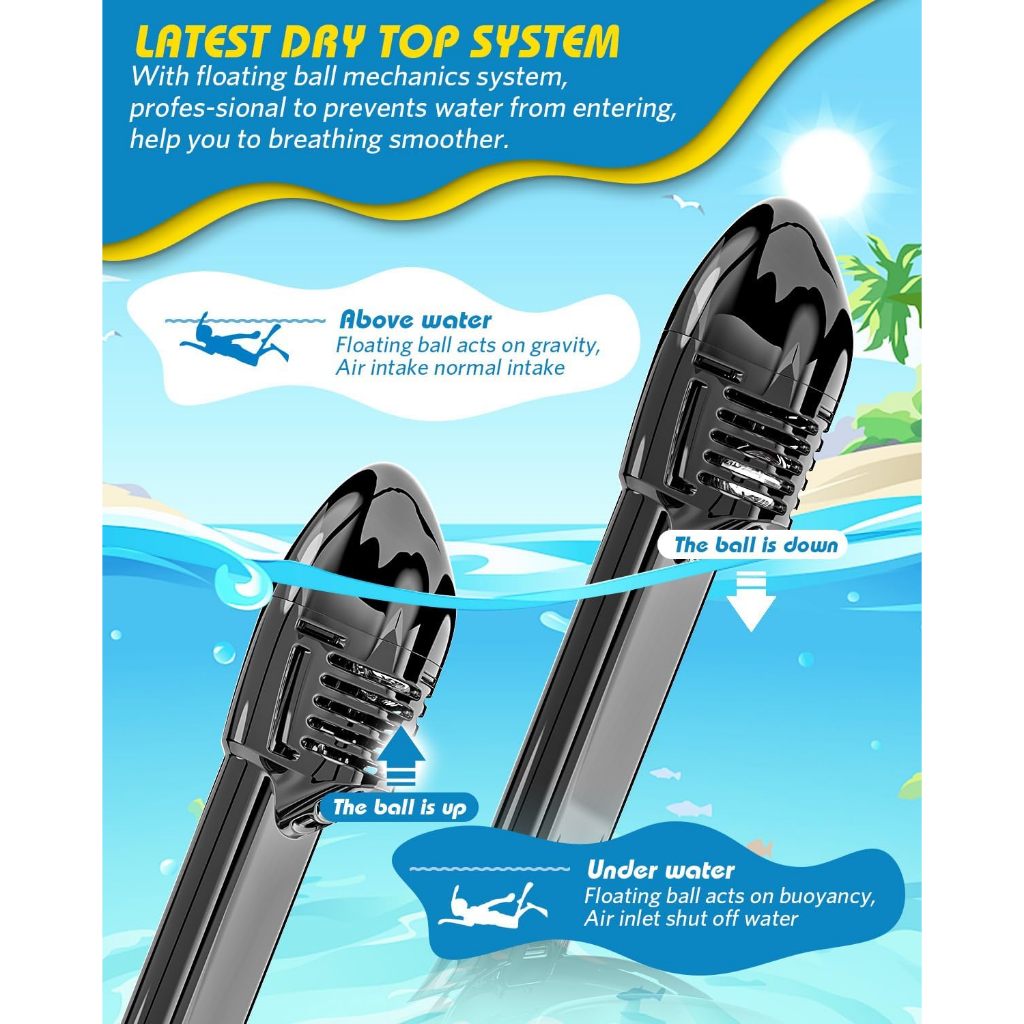หน้ากากดำน้ำเต็มหน้าดำน้ำชุดป้องกันการรั่วซึมง่ายหายใจผู้ใหญ่เด็กดำน้ำแว่นตา - รูปที่ 5